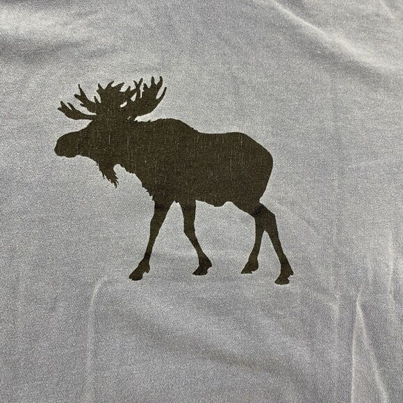 Black Moose Trading Post Sweatshirt Hoodie Mens Medium Blue Gray Kittery Maine - Picture 4 of 11